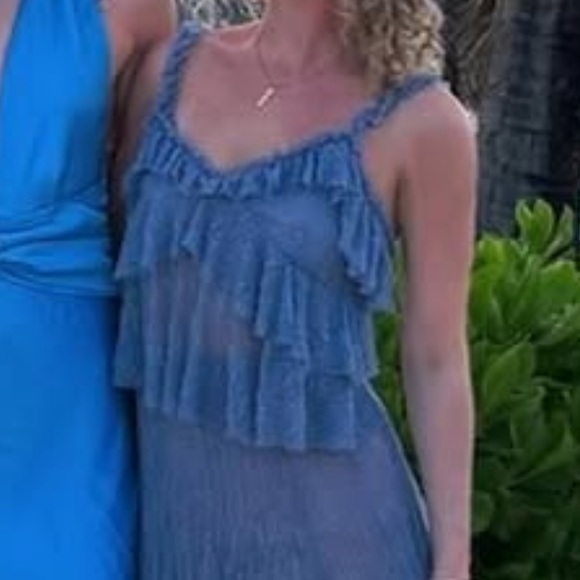 Sheer Blue Ruffled Blouse - Picture 5 of 5